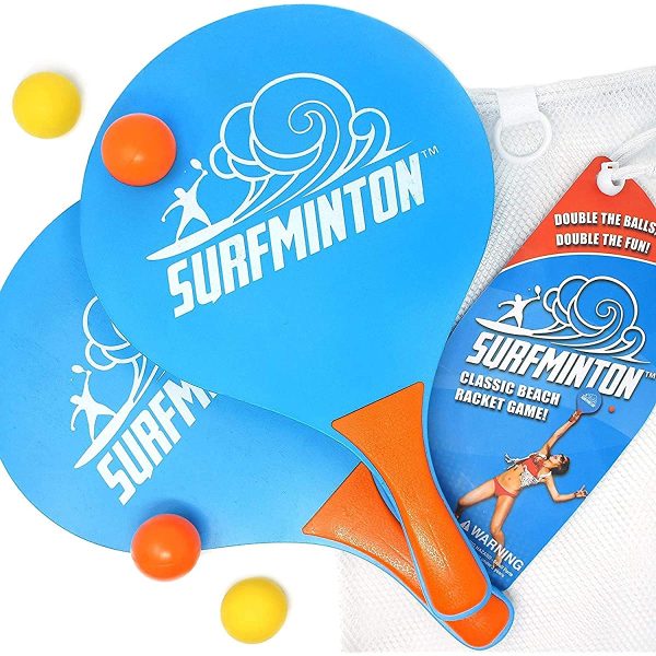 Surfminton Beach Tennis Paddle Game (4 Balls, 2 Rackets, Mesh Bag Set) Outdoor, Waterproof, Toy, Family Sports, Authentic Japanese Product For Discount
