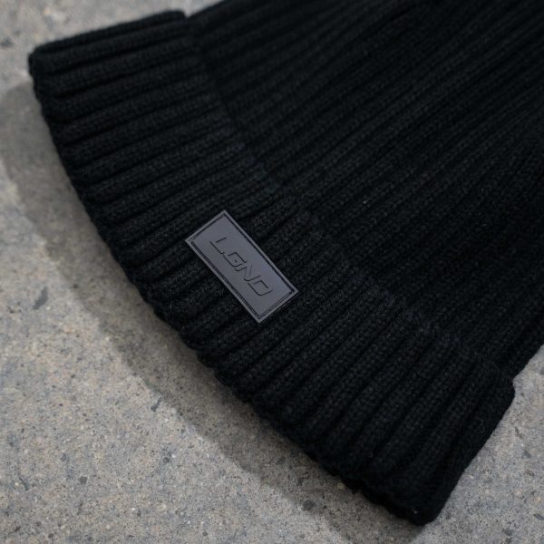 Black Jacquard Beanie Online Sale - Image 2
