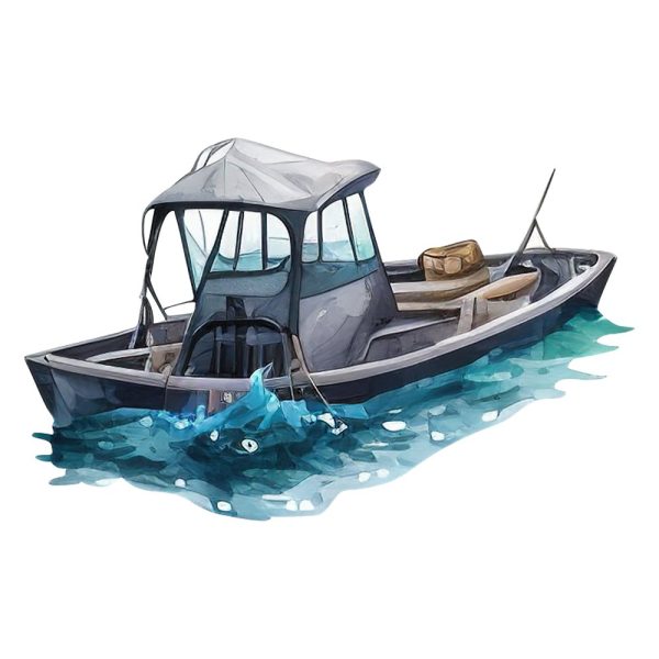 Fishing Trip Boat #1 Fabric Panel on Sale