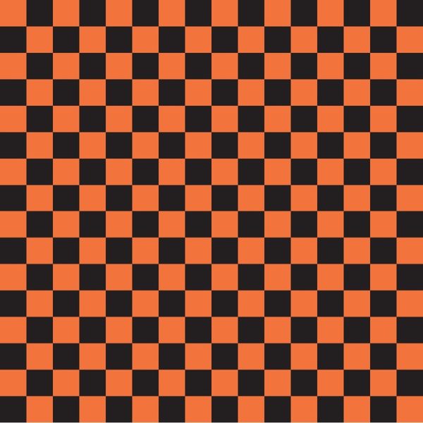 Checkered Basics Fabric - Soft Orange on Black Online