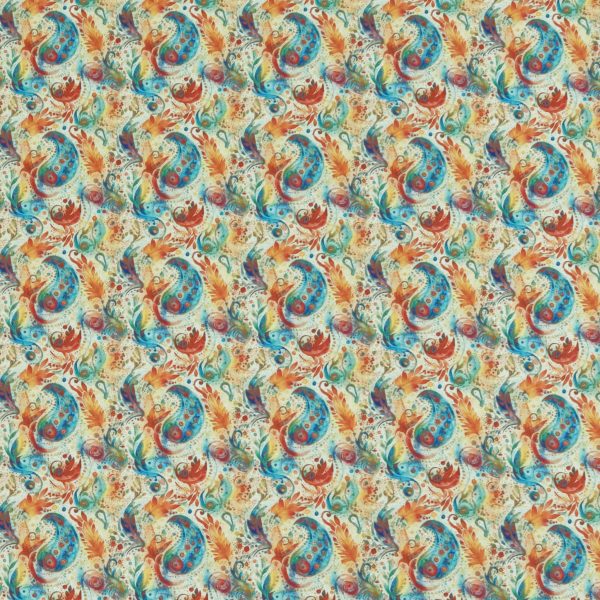 Wild Watercolor Paisleys Pattern #12 Fabric Fashion - Image 3