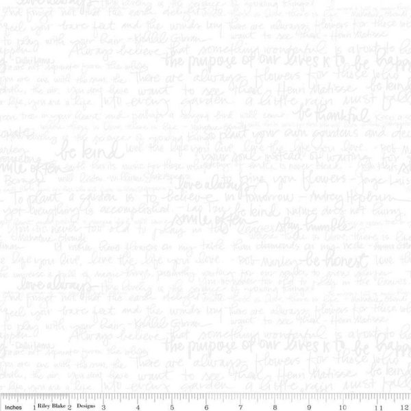 Text Tone On Tone Fabric - White Sale