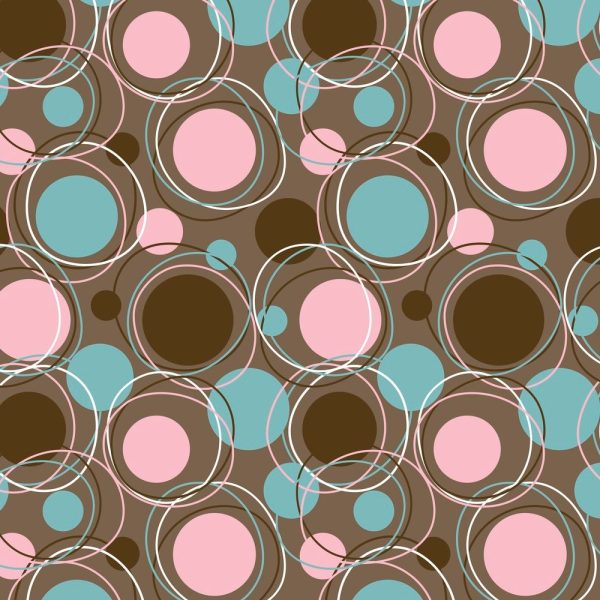 1950s Orbits Fabric - Pink Brown Supply